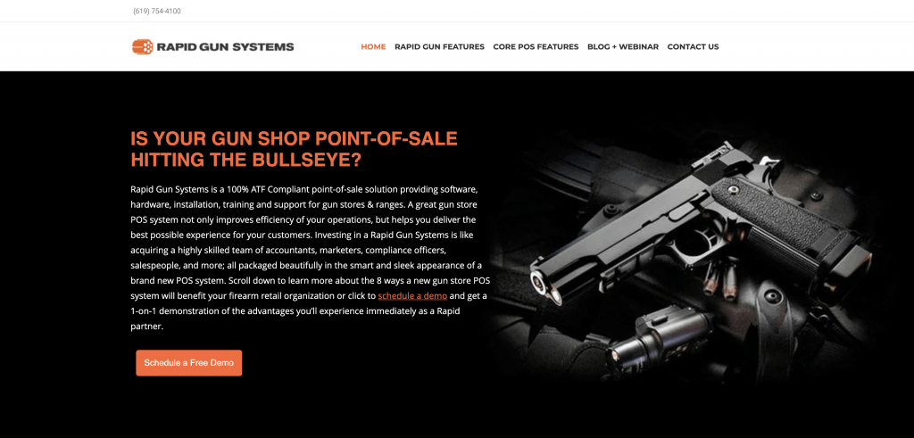 Website for Rapid Gun Systems POS.