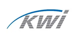 KWI logo with blue curve above 'KWI' text in gray with striped pattern, representing Rapid POS solutions.