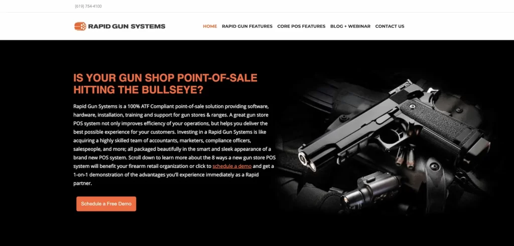 Website for Rapid Gun Systems POS.