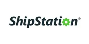ShipStation logo with gear icon - shipping and order management solution for Rapid POS integration.
