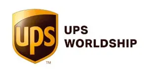 UPS WorldShip logo for logistics and shipping management with Rapid POS integration for streamlined point of sale operations.