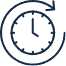 Simple illustration depicting an arrow around the clock, letting you know Rapid POS is available "around the clock" at any time.