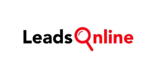 LeadsOnline logo with magnifying glass icon, a tool for lead management and sales optimization for businesses using Rapid POS systems.