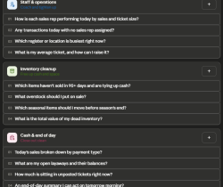 Staff, inventory, end of day — Staff performance, dead inventory and end-of-day questions for a retail POS system.